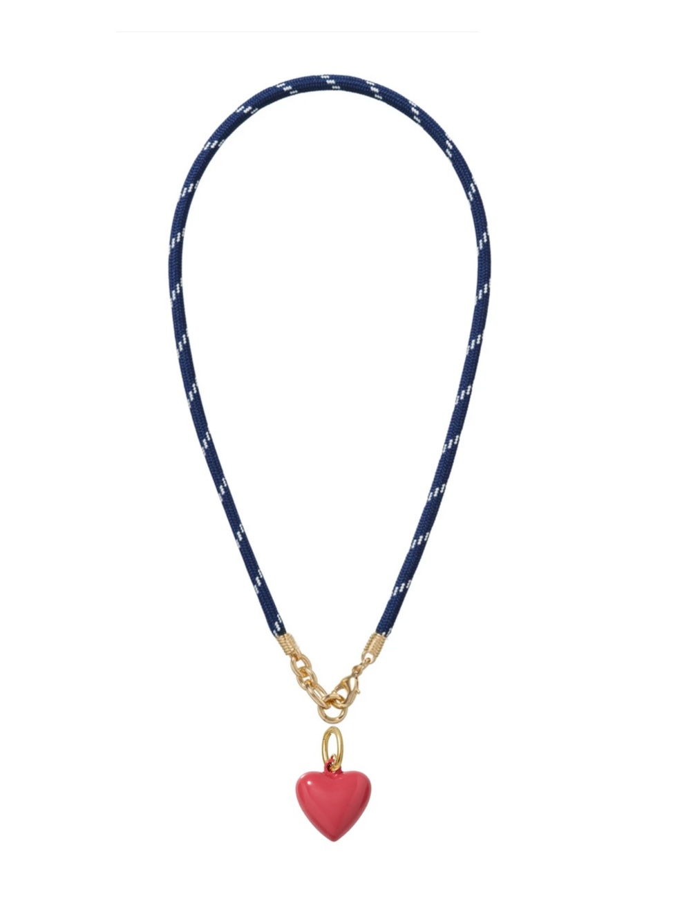Roxanne Assoulin The Happy Cord
Charm Necklace Navy Cord Dark Rose Heart
